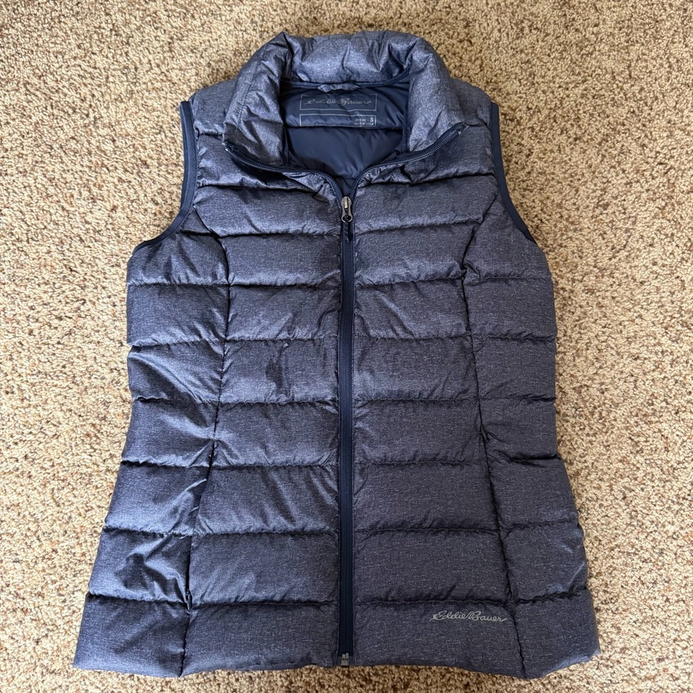 Eddie Bauer EB650 Down Puffer Vest Quilted Packable Pockets Zip Up Womens Small